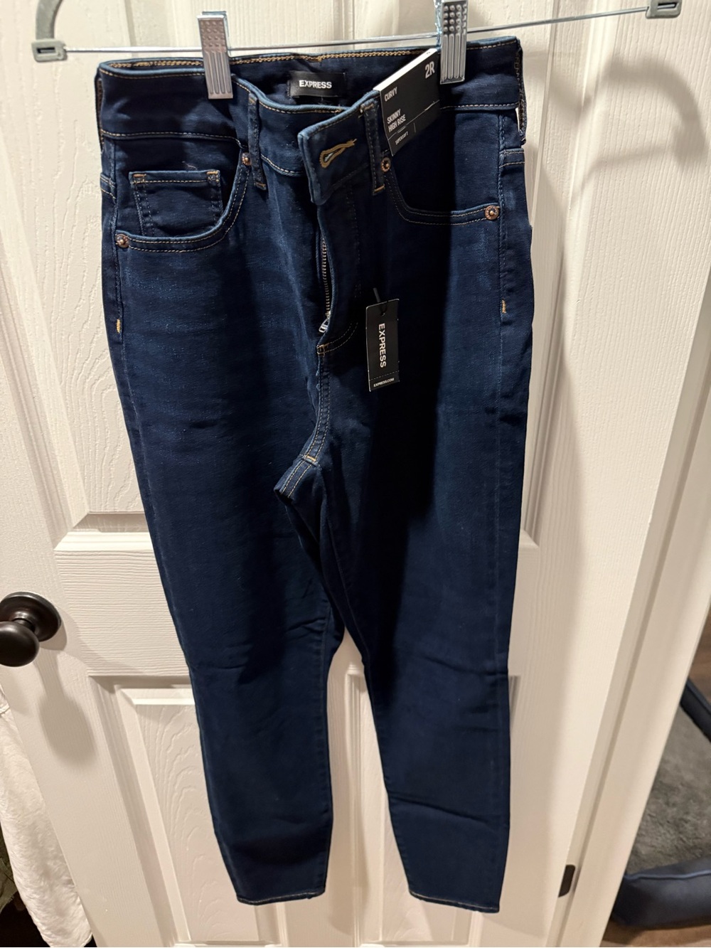 Express Women’s Skinny Jeans in Dark Indigo Blue